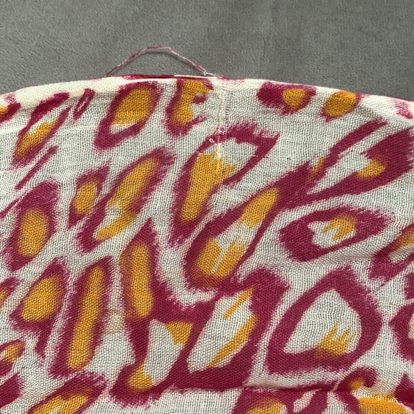 Lightweight Leopard Print Burgundy and Orange Scarf - Picture 3 of 6